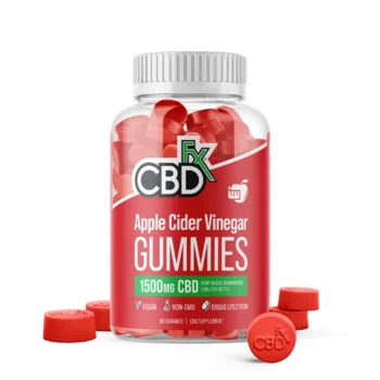CBDfx, CBD Gummies with Apple Cider Vinegar, Broad Spectrum THC-Free, 60ct, 1500mg CBD