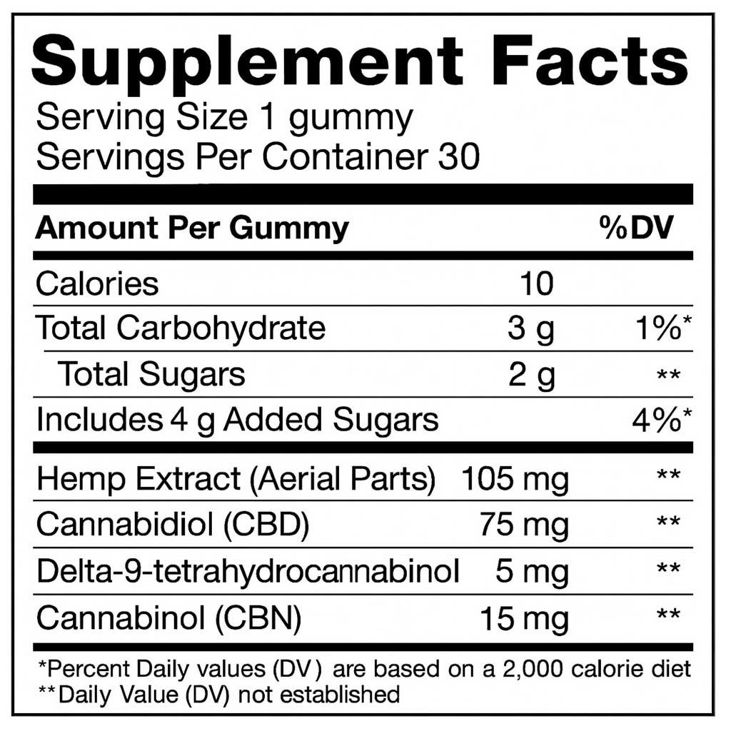 CBDistillery, Shhh+ Distilled THC + CBN + CBD Gummies for Deep Sleep, Dreamberry, Full Spectrum, 30ct, 150mg THC + 450mg CBN + 2250mg CBD