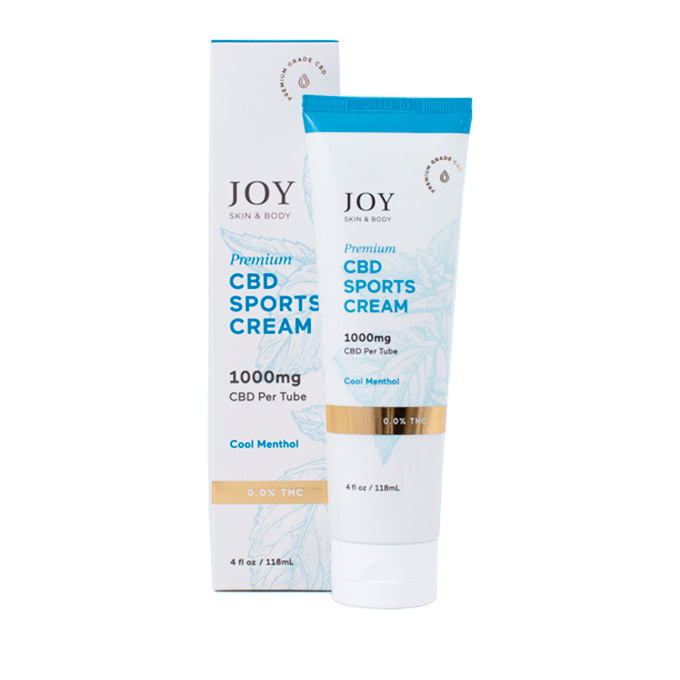 Joy Organics, CBD Sports Cream, Cool Menthol, Broad Spectrum THC-Free, 4fl oz, 1000mg CBD