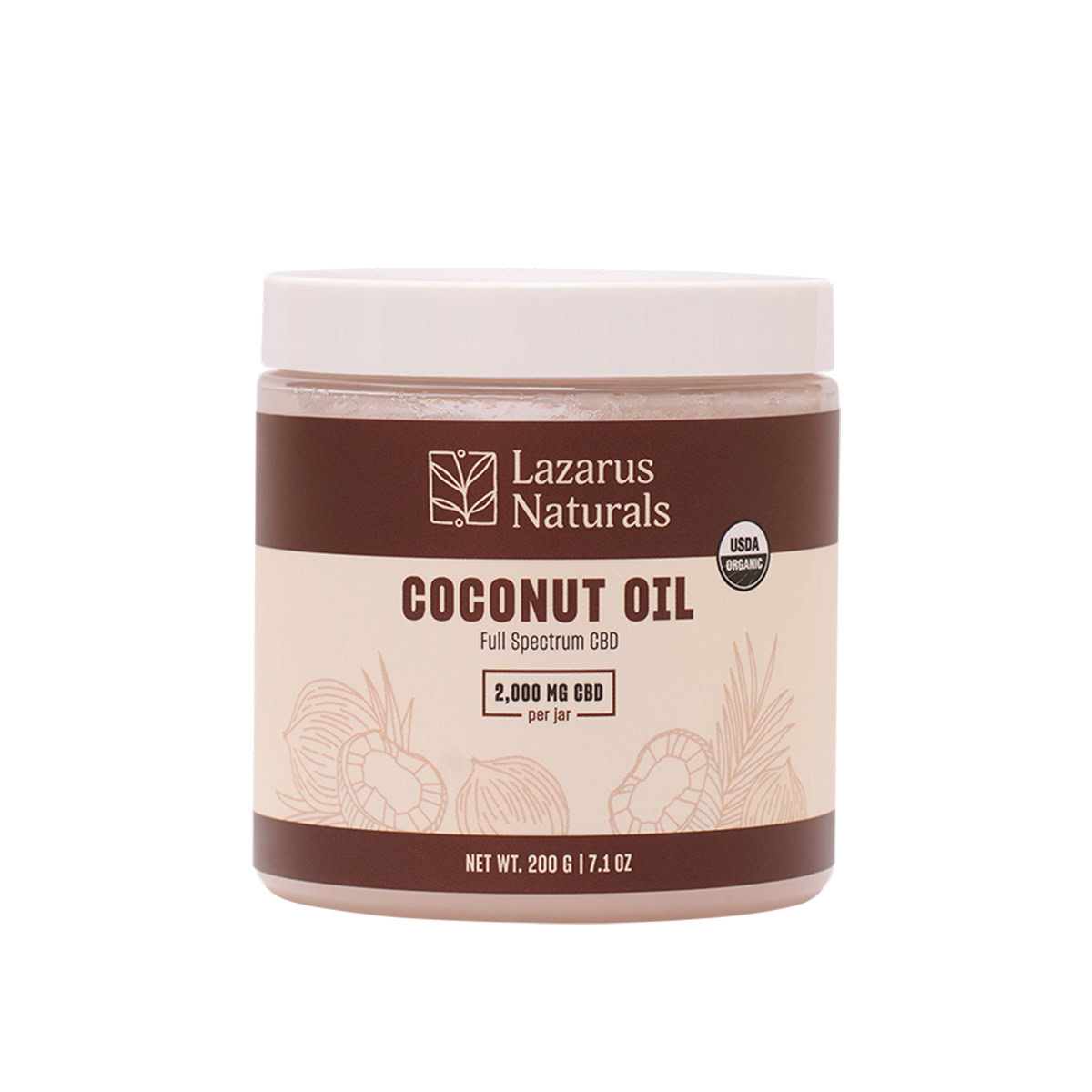 Lazarus Naturals, CBD Coconut Oil Balm, 7.1oz, 2000mg CBD