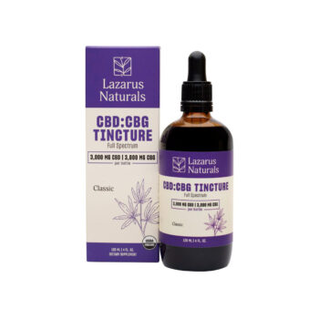 Lazarus Naturals, CBG:CBD Tincture, Full Spectrum, 4fl oz, 3000mg CBG + 3000mg CBD
