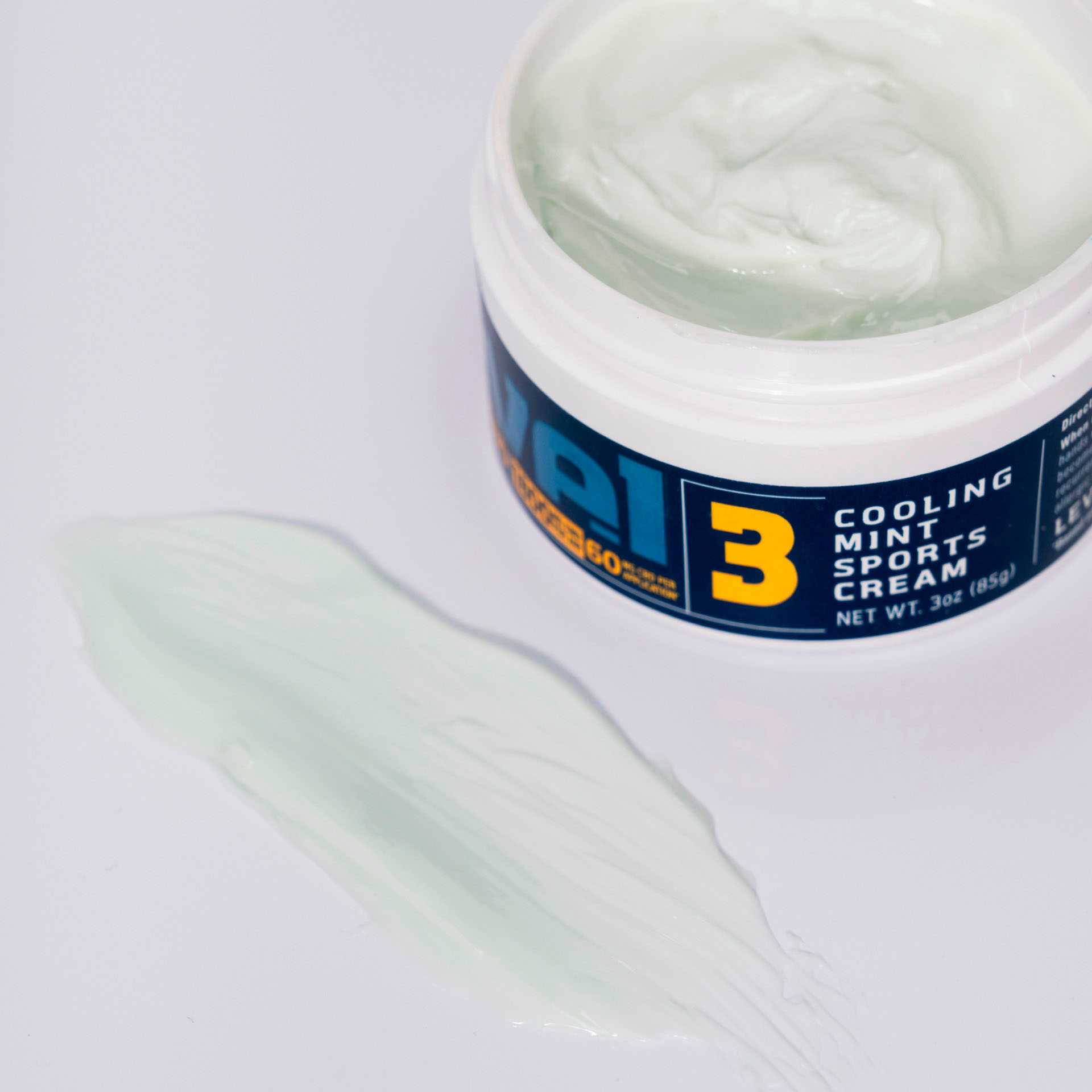 Level Select CBD, LVL 3 Sport CBD Cream, Cooling Mint, Broad Spectrum THC-Free, 3oz, 1800mg CBD