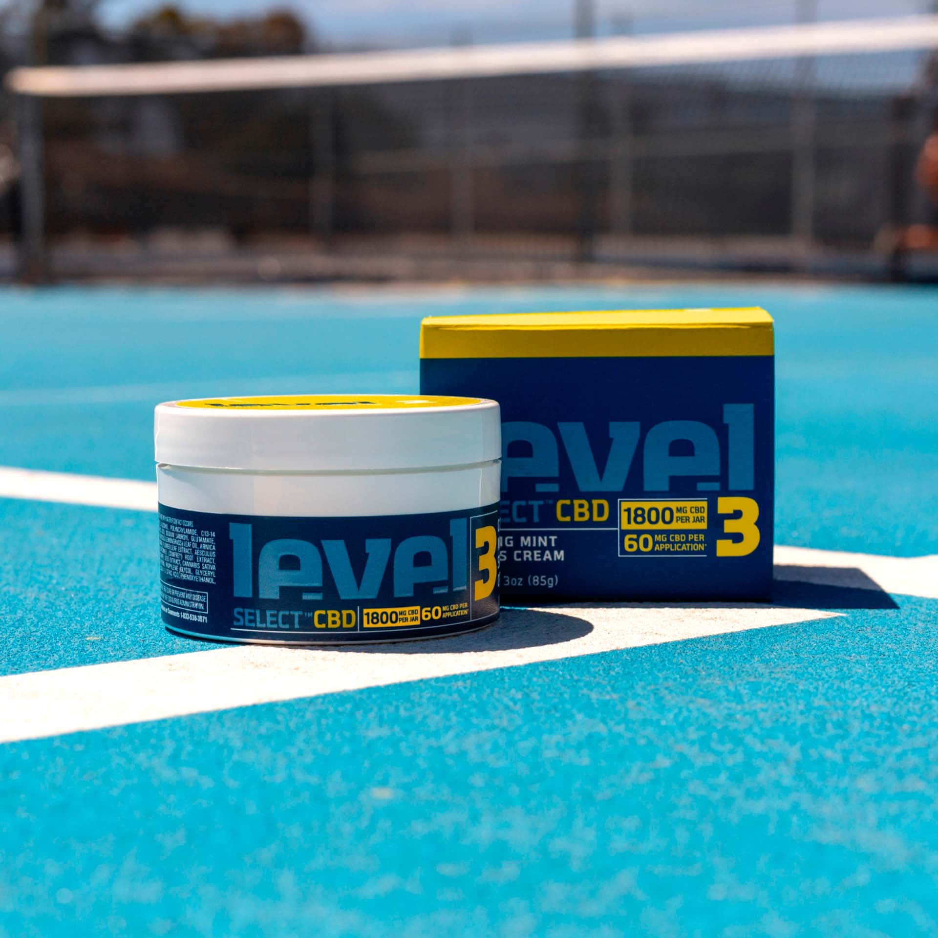 Level Select CBD, LVL 3 Sport CBD Cream, Cooling Mint, Broad Spectrum THC-Free, 3oz, 1800mg CBD