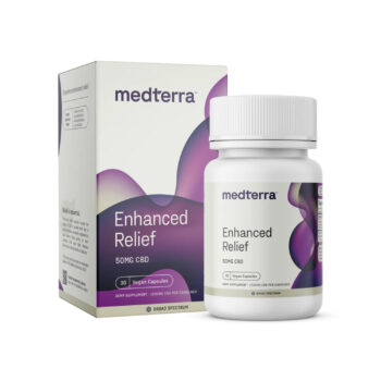 Medterra, Enhanced Relief CBD Capsules, Broad Spectrum THC-Free, 30ct, 1500mg CBD