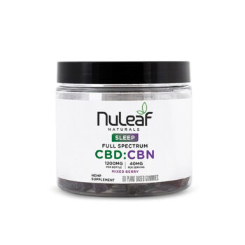 NuLeaf Naturals, CBD:CBN 3:1 Gummies, Mixed Berry, Full Spectrum, 60ct, 900mg CBD + 300mg CBN