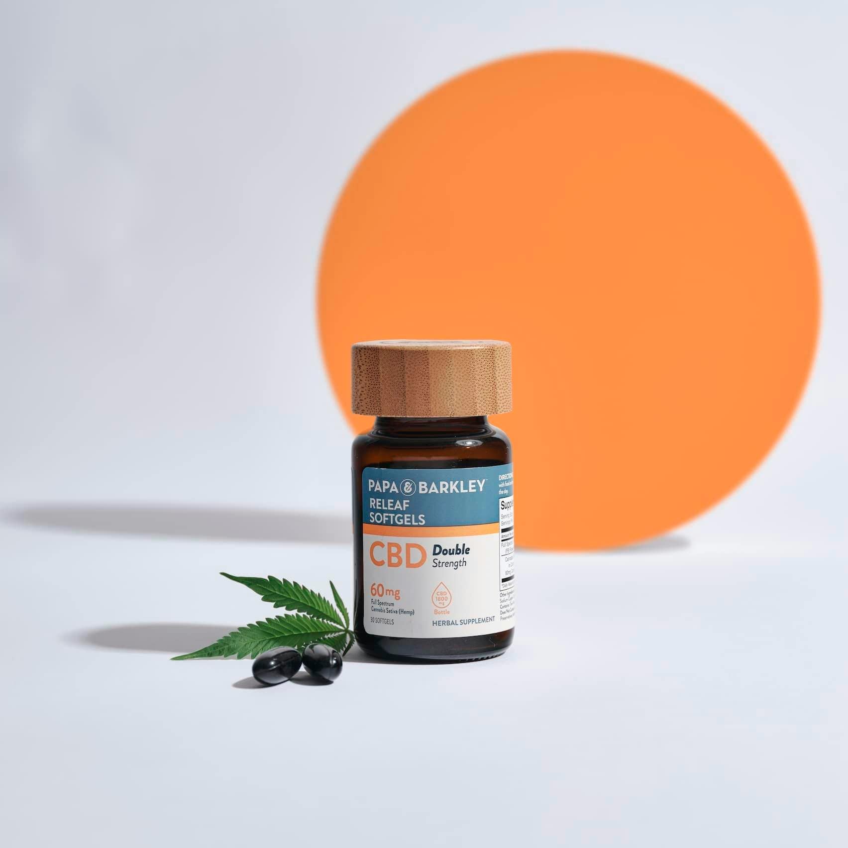 Papa & Barkley, CBD Releaf Softgels Double Strength 60mg, Full Spectrum, 30ct, 1800mg CBD