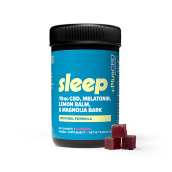 PlusCBD, CBD Sleep Gummies 10mg, Raspberry, Full Spectrum, 60ct, 600mg CBD